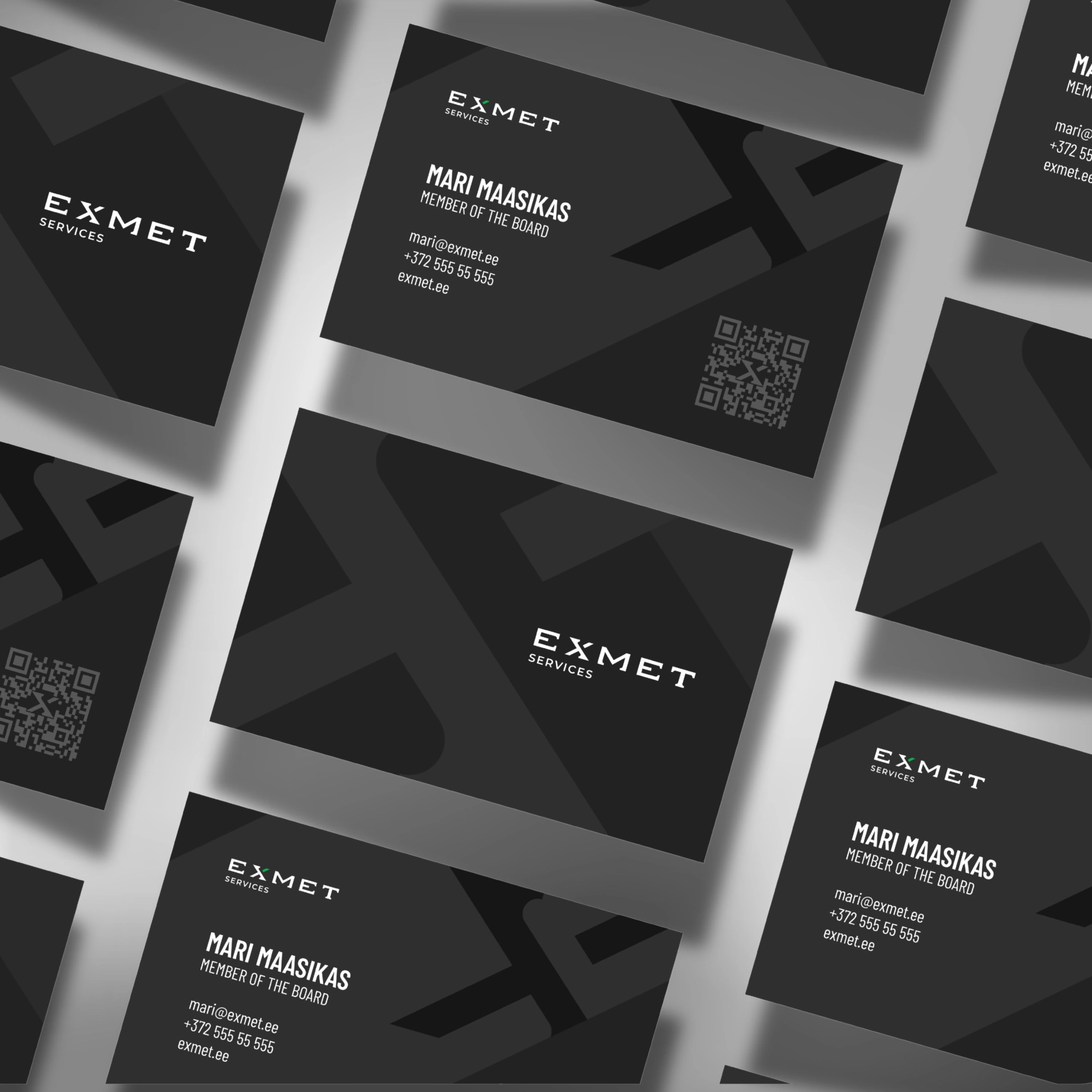Exmet Services visiitkaartide kujundus