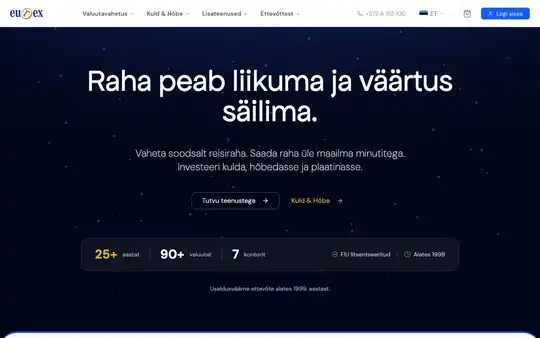 Eurexi väärismetallide ja valuutavahetuse veebipood