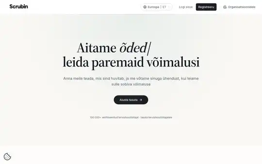 Scrubin veebilahenduse avaleht