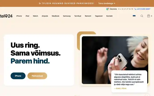 Telo24 veebilahenduse avaleht